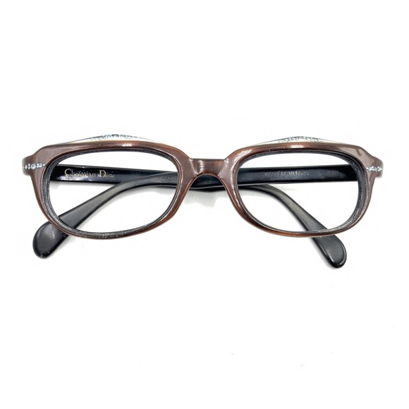 Christian Dior Brown Crystals Rectangle Eyeglasses Frames 48-20 Austria Designer - Picture 12 of 12